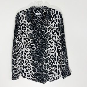 Equipment Leopard Print Buttondown Shirt Size Medium